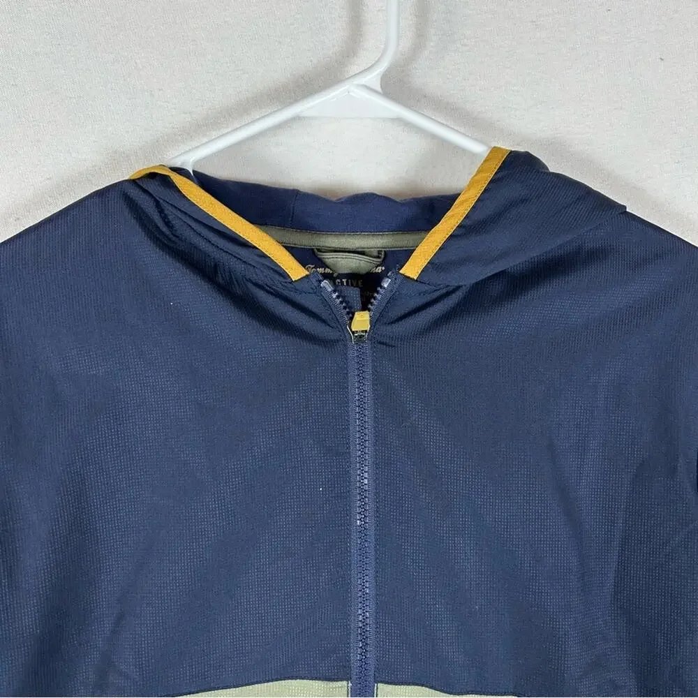 Tommy Bahama Active Jacket Boys L Large 10 12 Blue Green Full Zip Windbreaker